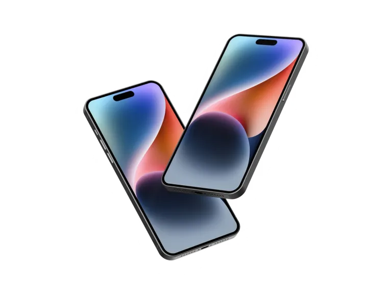 De homepage van FlexxDirect: twee zwevende iPhones op de blauwe merkgradient